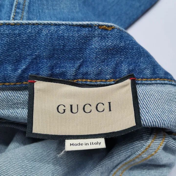 Gucci Gucci Gucci Blue Straight Leg Denim Pants for Men -2506 Size US 31 - 2 Thumbnail