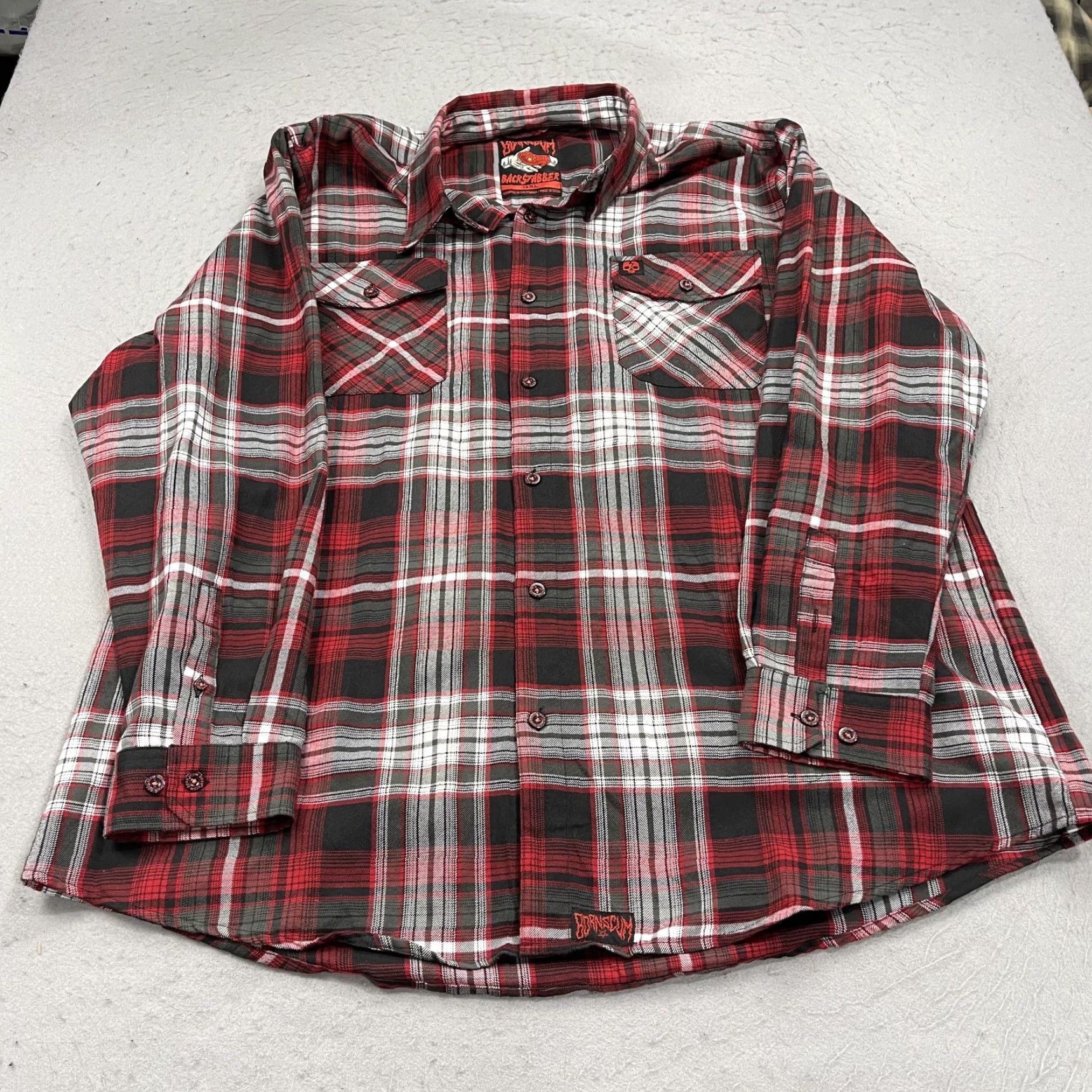 Vintage Bornscum Backstabber Shirt Mens 4XL Red Dixxon Plaid Flannel Workwear Casual Size US M / EU 48-50 / 2 - 2 Thumbnail