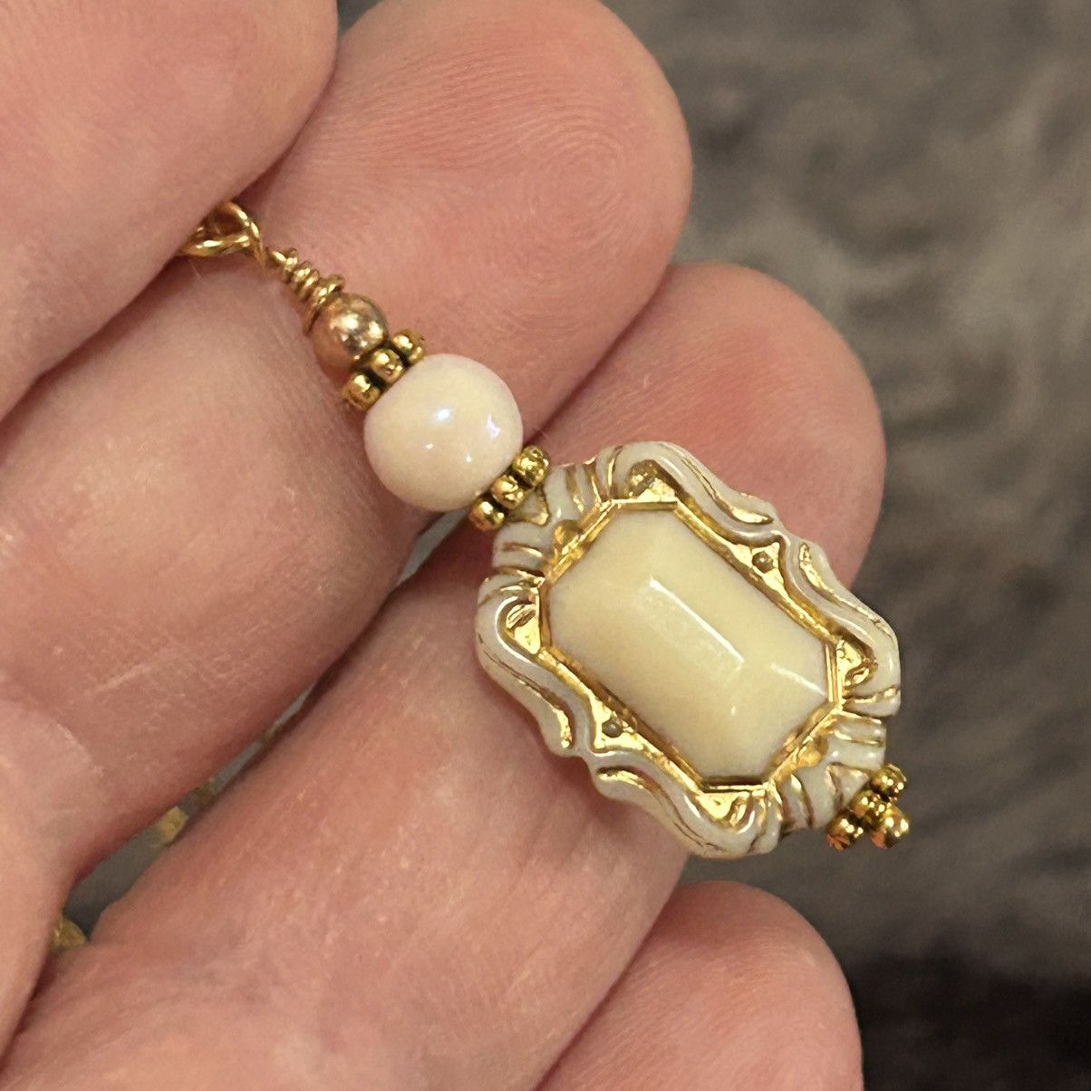 Handmade Handcrafted elegant art glass beaded pendant necklace Size ONE SIZE - 1 Thumbnail