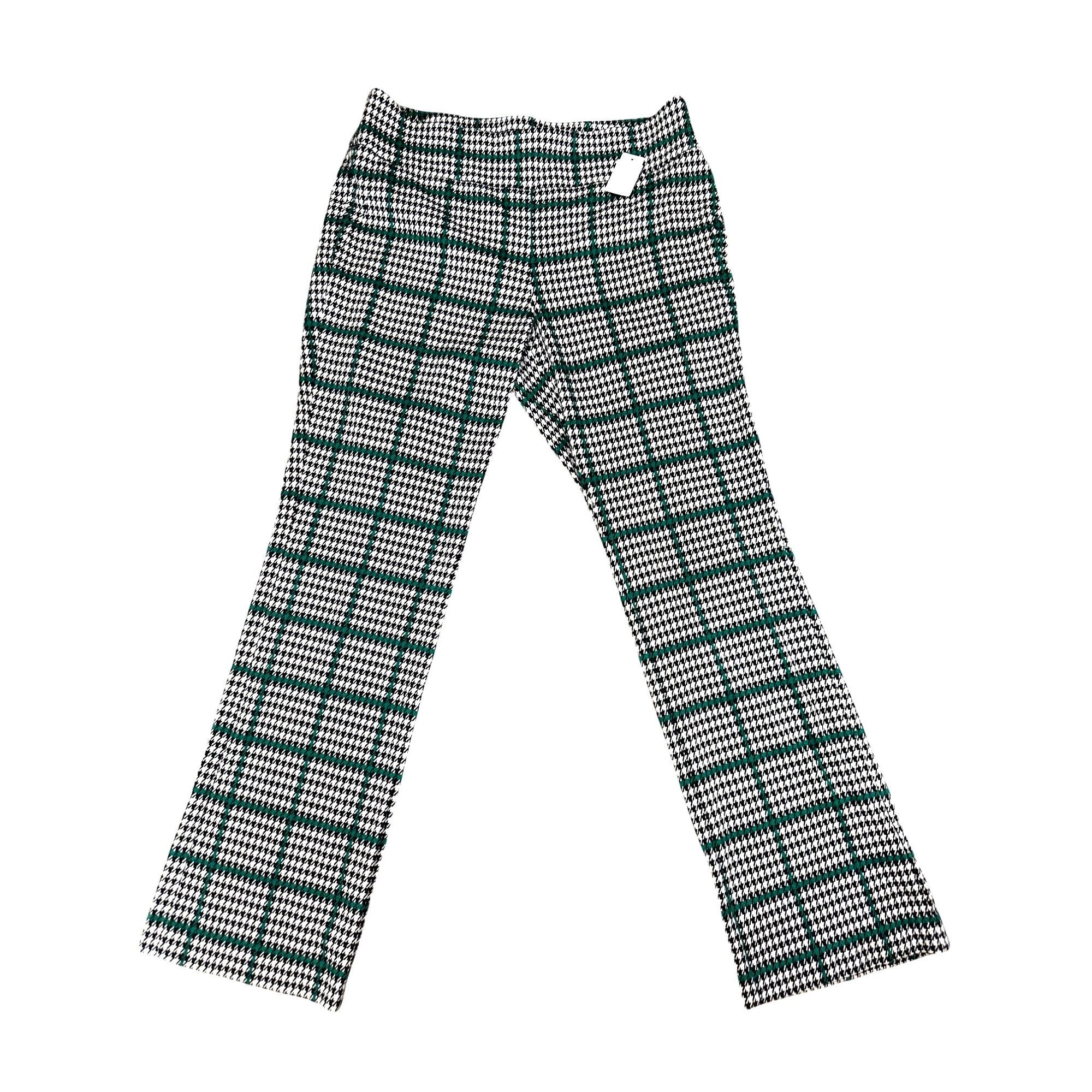 Other 7th Avenue Large Houndstooth Plaid Pants Green Black Stretch Size 35" - 2 Thumbnail