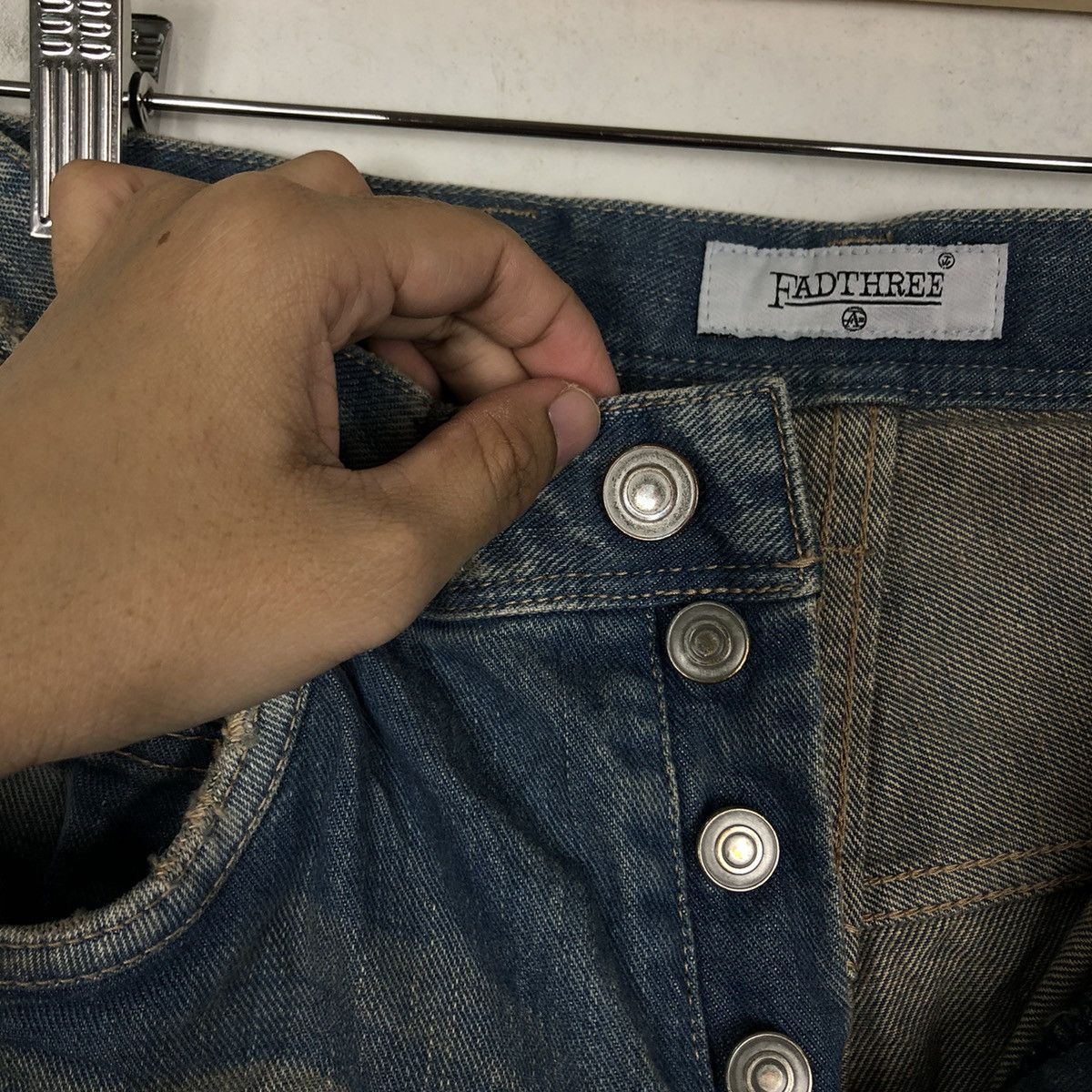 Japanese Brand 🔥90s Rare Distressed Design Jeans Fadthree Hysteric Glamour Size US 26 / EU 42 - 13 Thumbnail