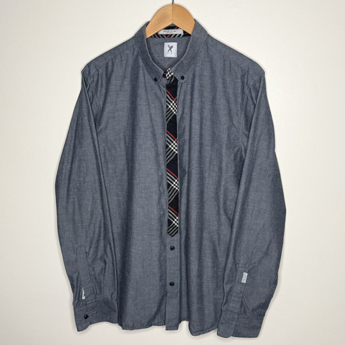 Marc Ecko Marc Ecko Cut & Sew Men’s Button-Up Shirt Plaid Trim Casual Size US L / EU 52-54 / 3 - 2 Thumbnail