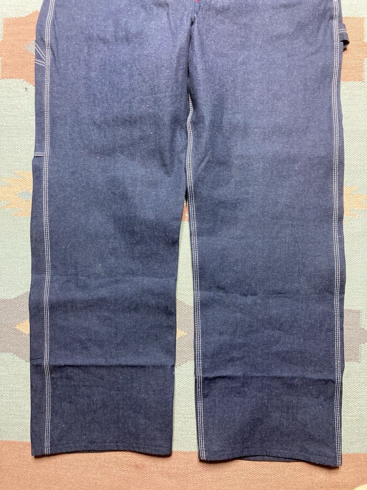 Vintage 80s dickies denim overalls NOS raw denim farm work USA 38x32 Size US 38 / EU 54 - 2 Thumbnail
