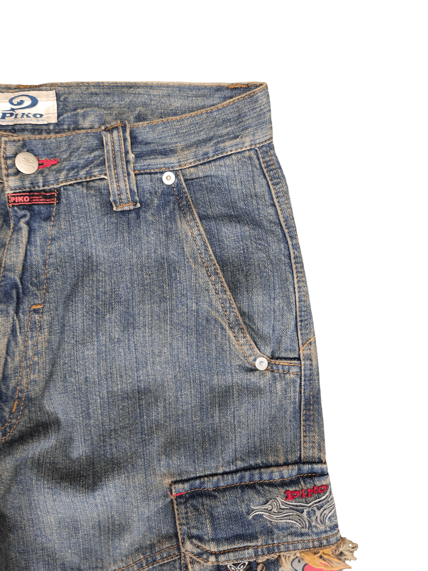 Vintage Piko Cargo Wide Leg Denim Y2k Jnco Baggy Jeans Size US 30 / EU 46 - 4 Thumbnail