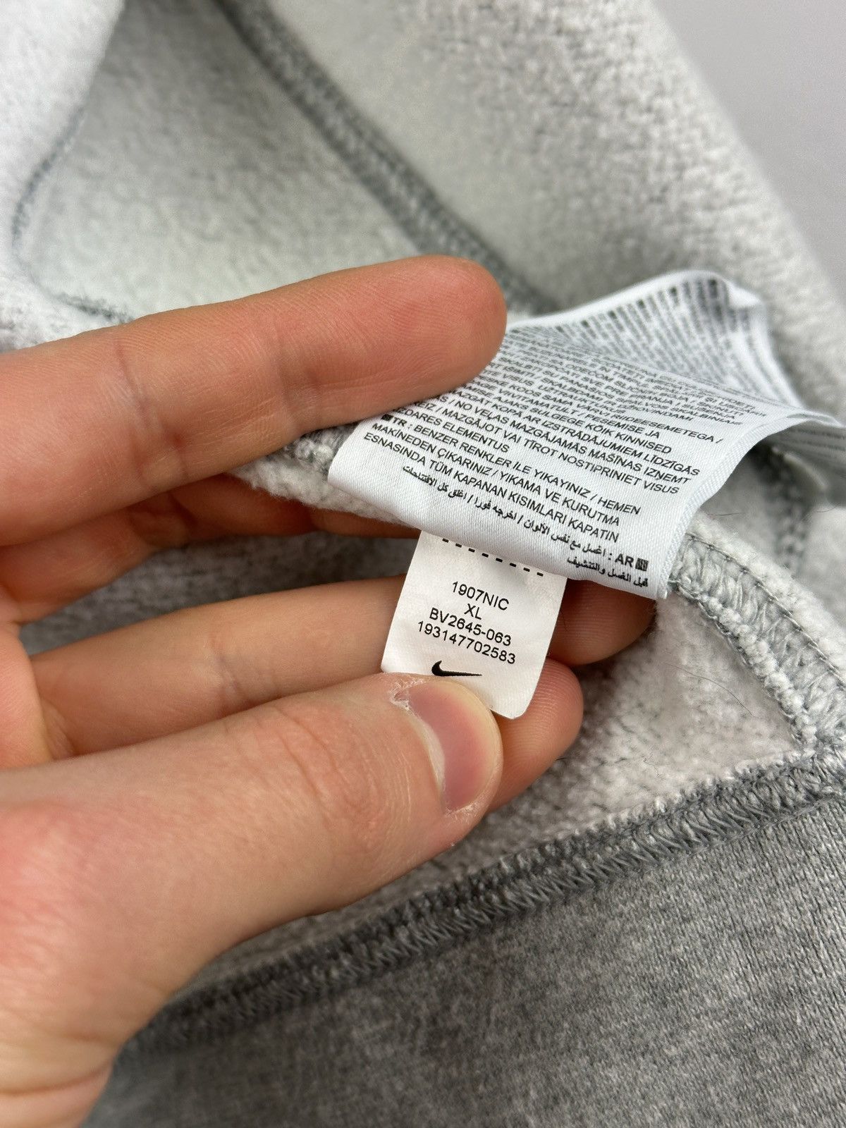 Nike × Vintage Y2K Nike Basic Grey Zip Hoodie Size US XL / EU 56 / 4 - 9 Thumbnail
