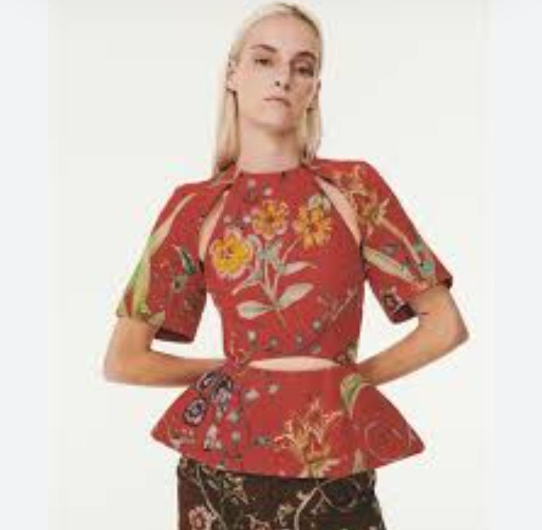Rosie Assoulin $1855 Rosie Assoulin/Editor Hand-painted Floral Top 6 NWT Size M / US 6-8 / IT 42-44 - 1 Thumbnail