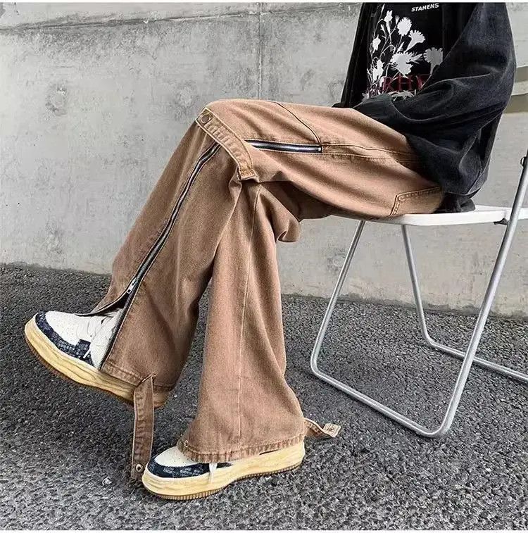Japanese Brand Straight Split Side Zipper Jeans Size US 32 / EU 48 - 5 Thumbnail
