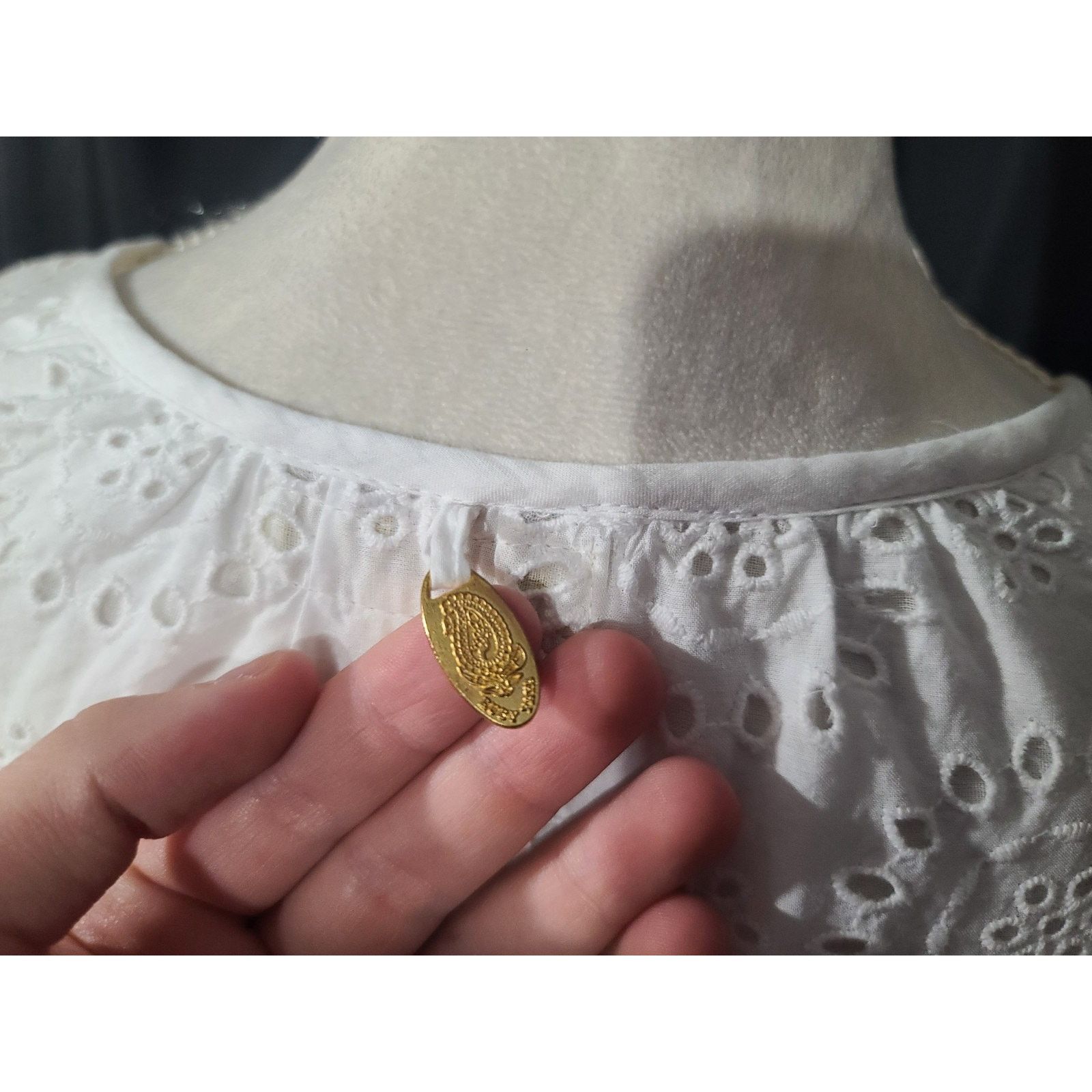 Other Ruby Yaya Womens Designer White Eyelet Aline Dress Medium Size M / US 6-8 / IT 42-44 - 5 Thumbnail