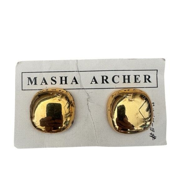 Vintage Masha Archer Mexico 24K Gold Plated Silver Clip Roun