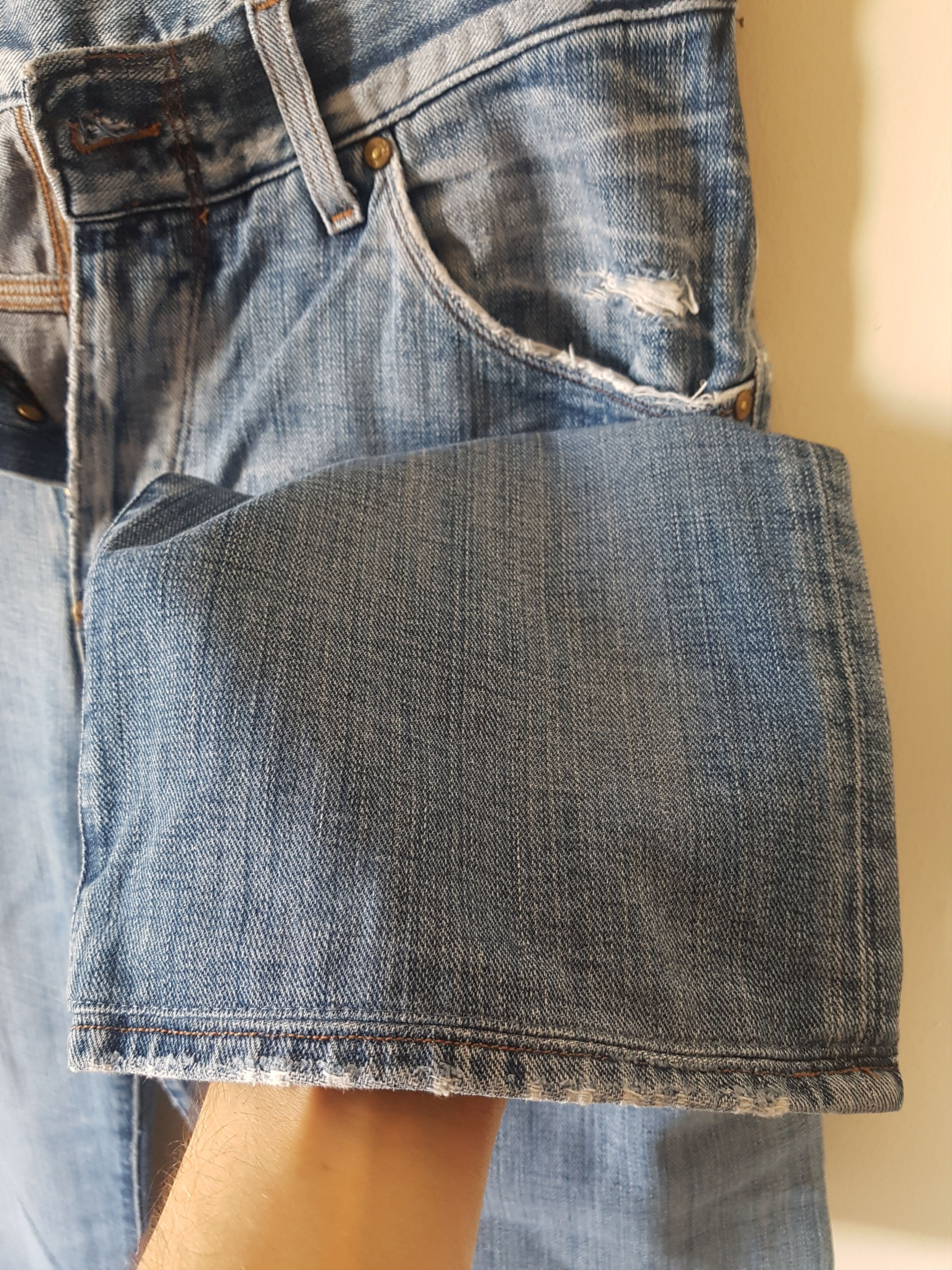Lee Gold Label 101B Cinch Back Half Selvedge Cowboy Jeans Buckle Size US 32 / EU 48 - 11 Thumbnail