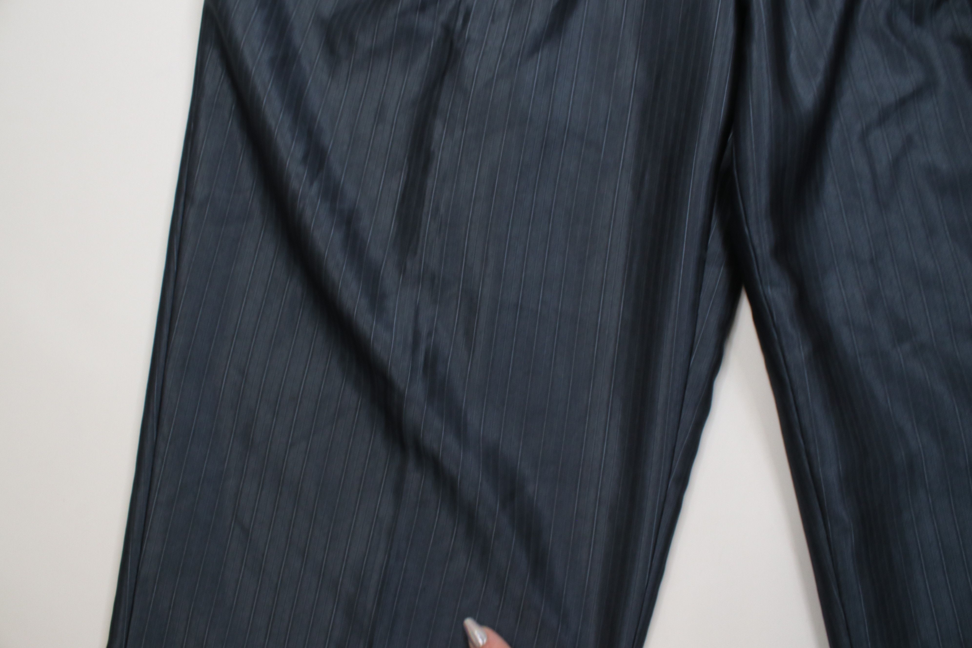 Vintage Vintage 90s Blend Satin Striped Wide Leg Chino Pants Blue Size US 40 / EU 56 - 10 Thumbnail