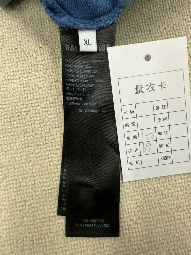 Balenciaga Balenciaga 23SS Smog Blue Tape TAPE Masking Paper Hoodie 25 Size US XL / EU 56 / 4 - 6 Thumbnail
