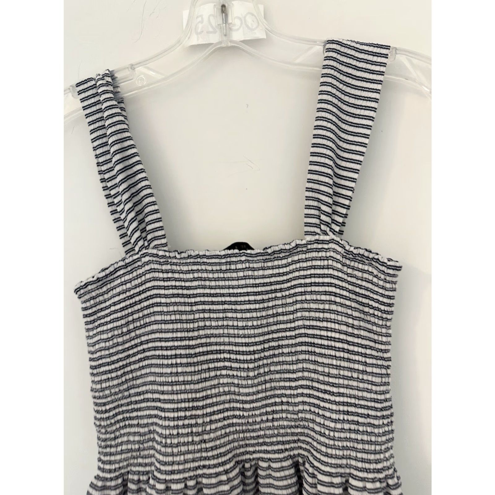 Madewell Madewell Texture & Thread Black White Striped Smocked Mini Dress XXS Size XXS / US 00 / IT 34 - 5 Thumbnail