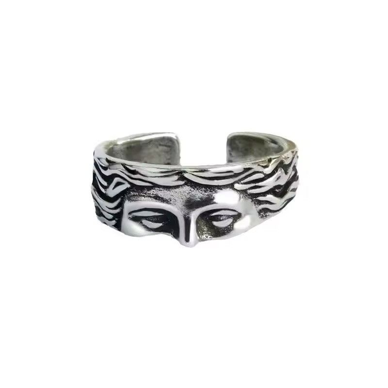 Jewelry Masked Face Open Ring Size ONE SIZE - 3 Thumbnail