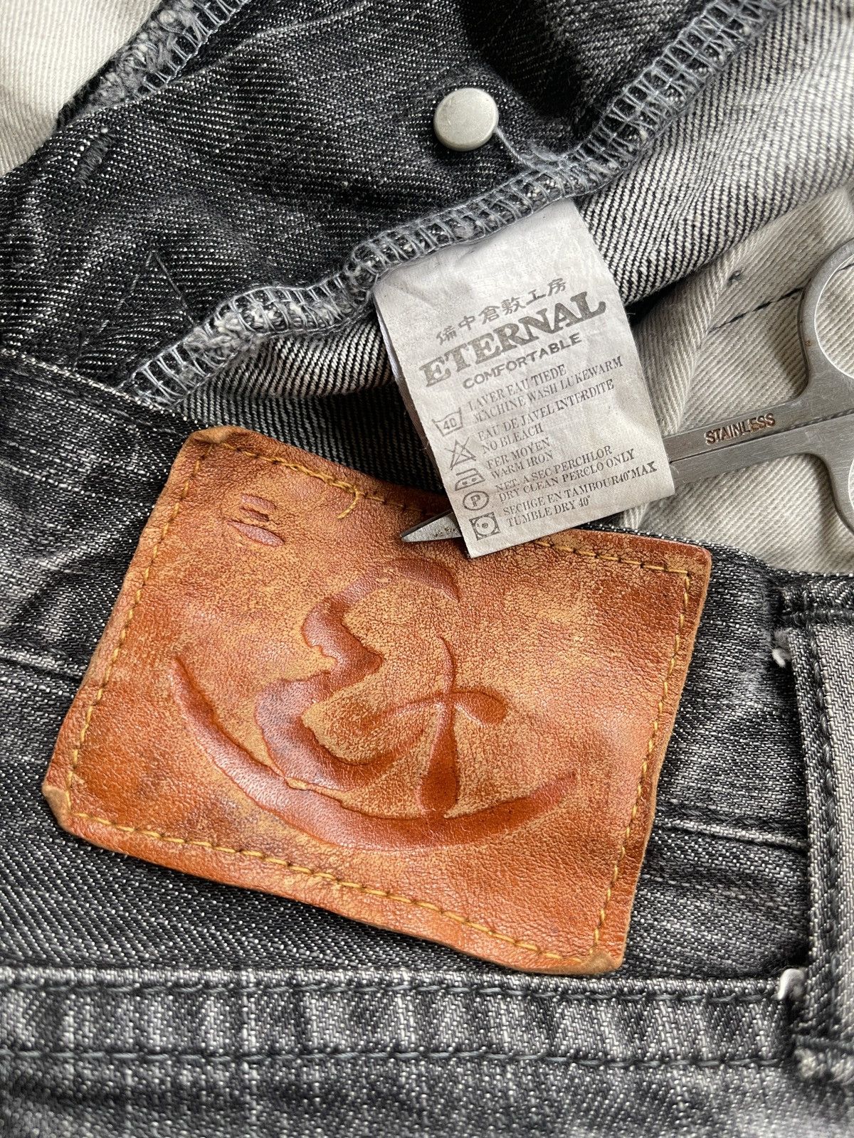 Eternal Eternal Japan Distressed Washed Denim Size US 31 - 13 Thumbnail