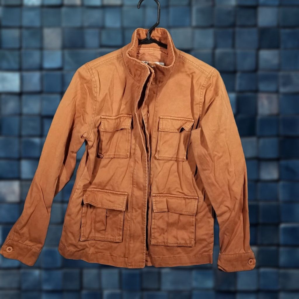 RVCA RVCA Jacket Woman Small Brown Canvas Field Military Utility Pockets Zip Cotton Size S / US 4 / IT 40 - 1 Thumbnail