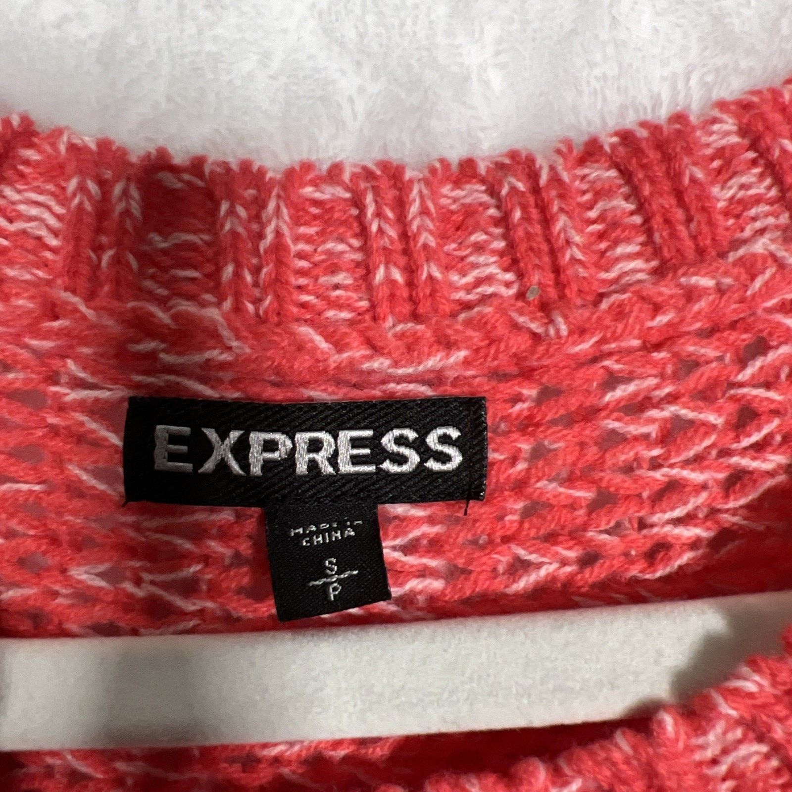 Express Express Pink Cable Knit Sweater Sm Marino Wool Acrylic Round Size S / US 4 / IT 40 - 2 Thumbnail