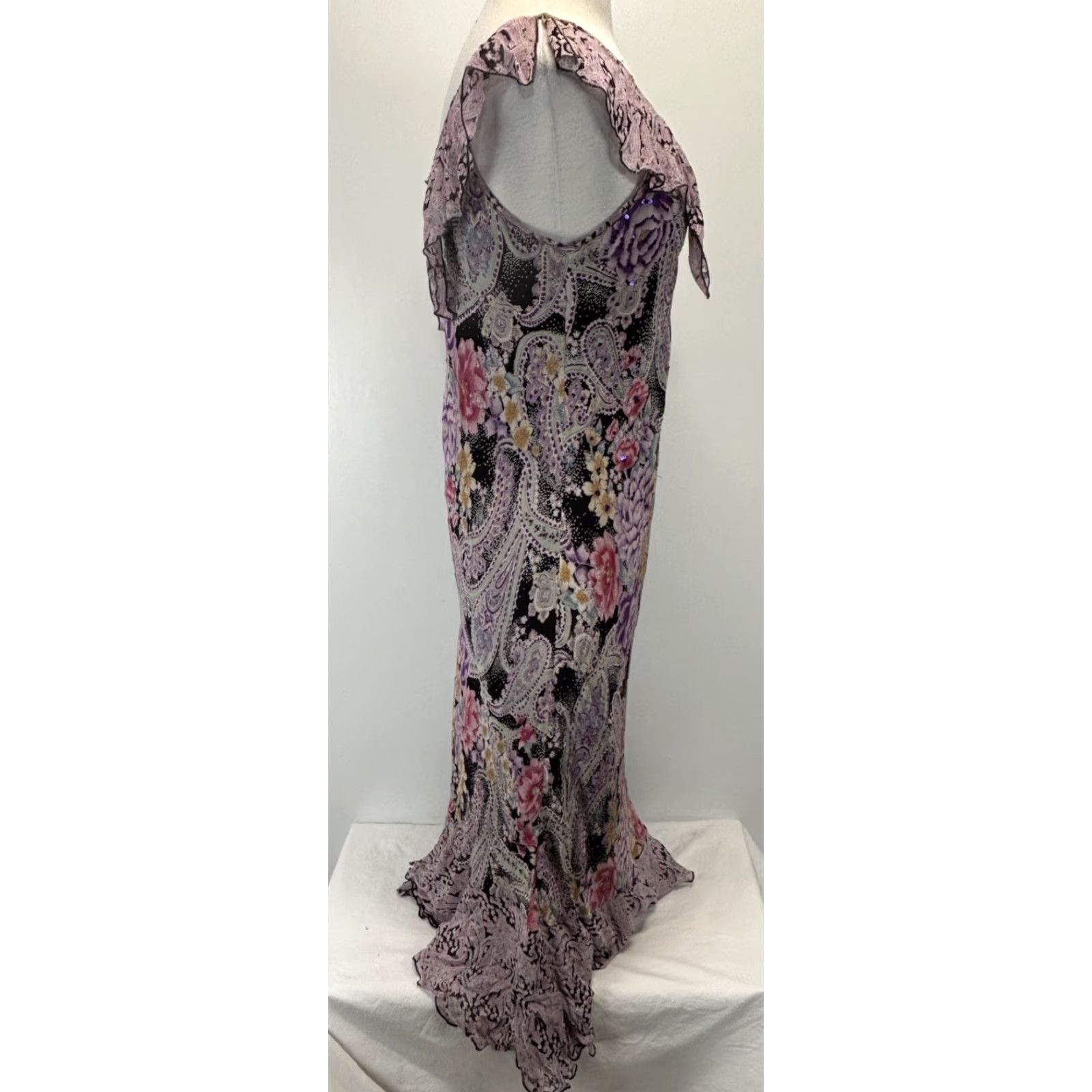 Vintage VINTAGE Lola P Slip Maxi Dress Purple Paisley Fairy Whimsigoth M Womens Size M / US 6-8 / IT 42-44 - 4 Thumbnail