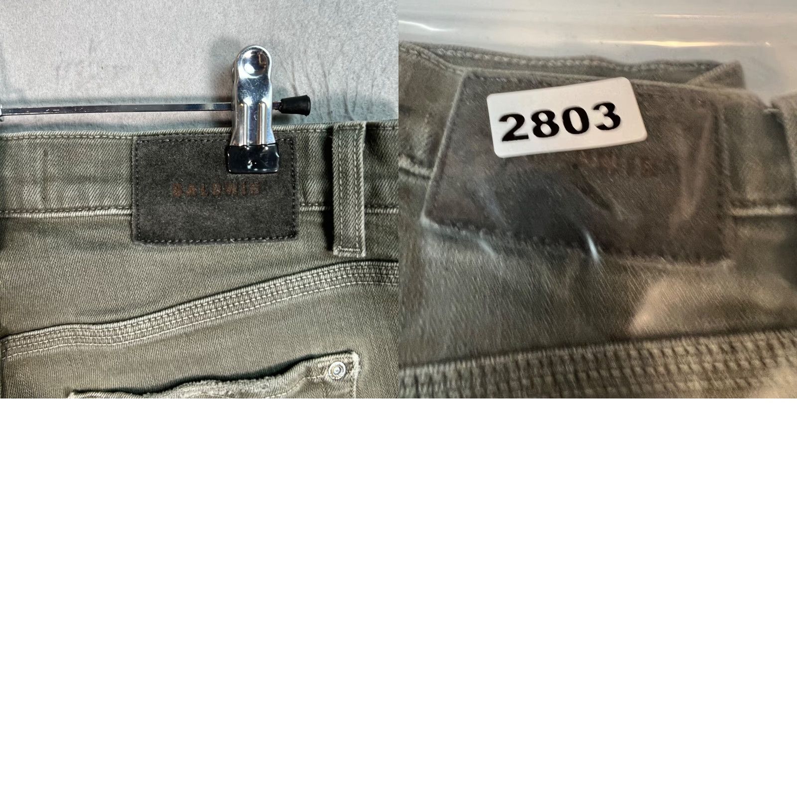 Vintage BALDWIN Jeans Slim 29 5-Pocket Denim USA Cotton Green Gray Mens Adult Size US 29 - 9 Thumbnail