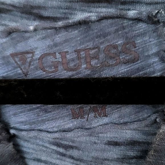 Guess Heathered Graphic Split V-Neck Long Sleeve Tee Size US M / EU 48-50 / 2 - 5 Thumbnail