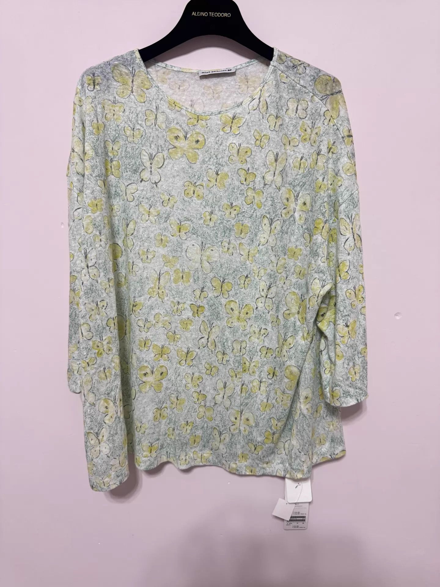 mina perhonen Mina Perhonen Classic Yellow Butterfly Print Linen Top 38 Size XS / US 0-2 / IT 36-38 - 1 Thumbnail
