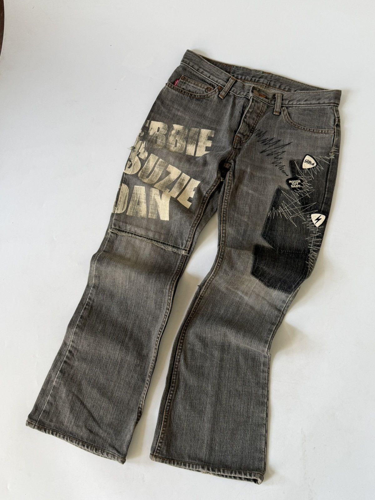 Hysteric Glamour Hysteric Glamour Debbie, Suzie, Joan Distressed Grey Flared Size 30" / US 8 / IT 44 - 7 Thumbnail