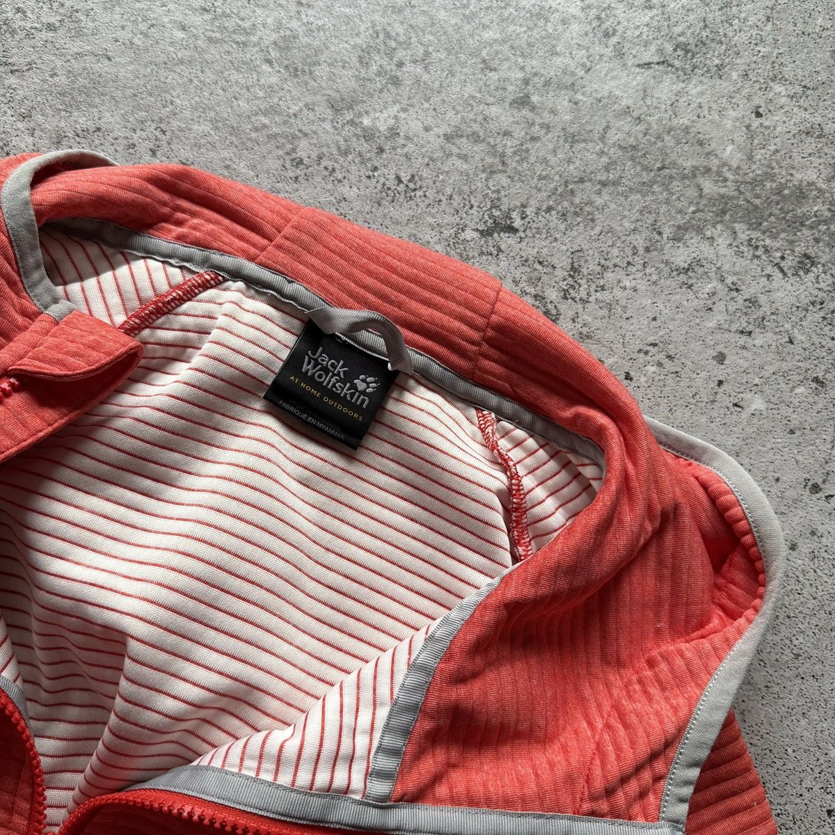Jack Wolfskin Jack Wolfskin Womens Coral Red Ribbed Full Zip Hooded Jacket Size XL / US 12-14 / IT 48-50 - 5 Thumbnail