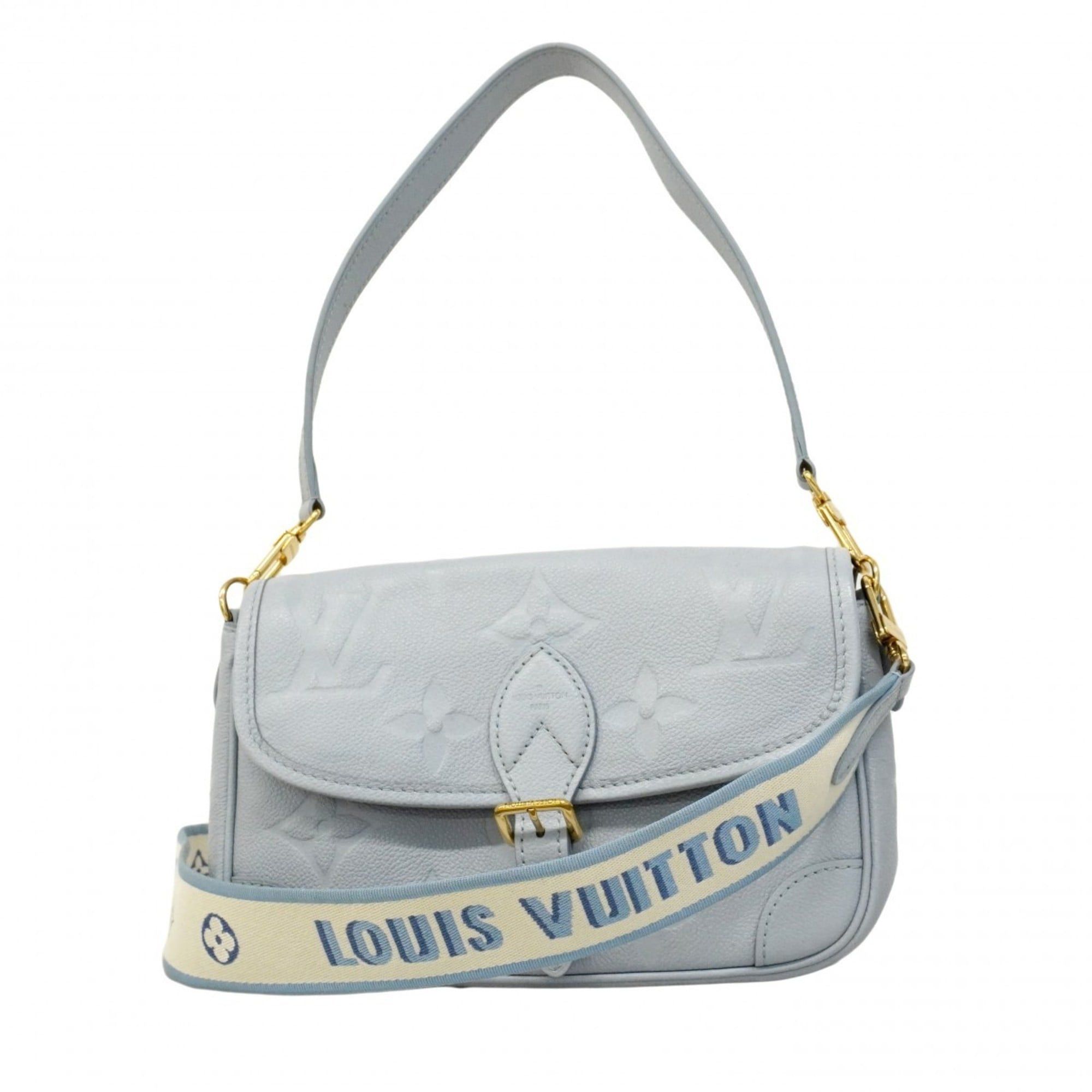 Louis Vuitton Monogram Empreinte Diane NM PM M46846 Blue Hour 2-Way Bag for Women