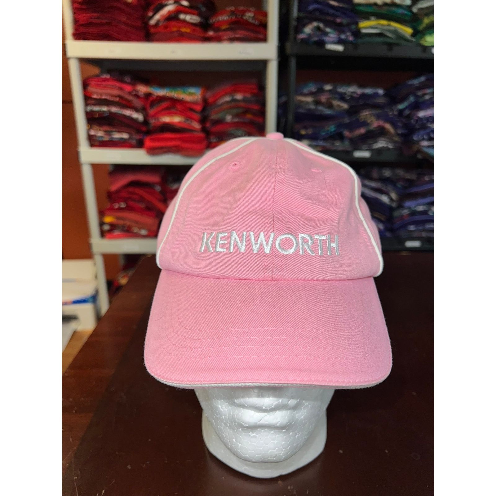 Vintage Kenworth Hat Pink White Cap Headwear Size ONE SIZE - 1 Thumbnail