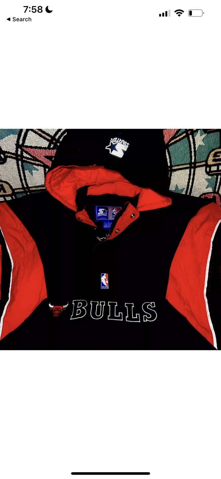 Starter STARTER Chicago Bulls Black Red Pullover Winter Jacket L Size US L / EU 52-54 / 3 - 2 Thumbnail