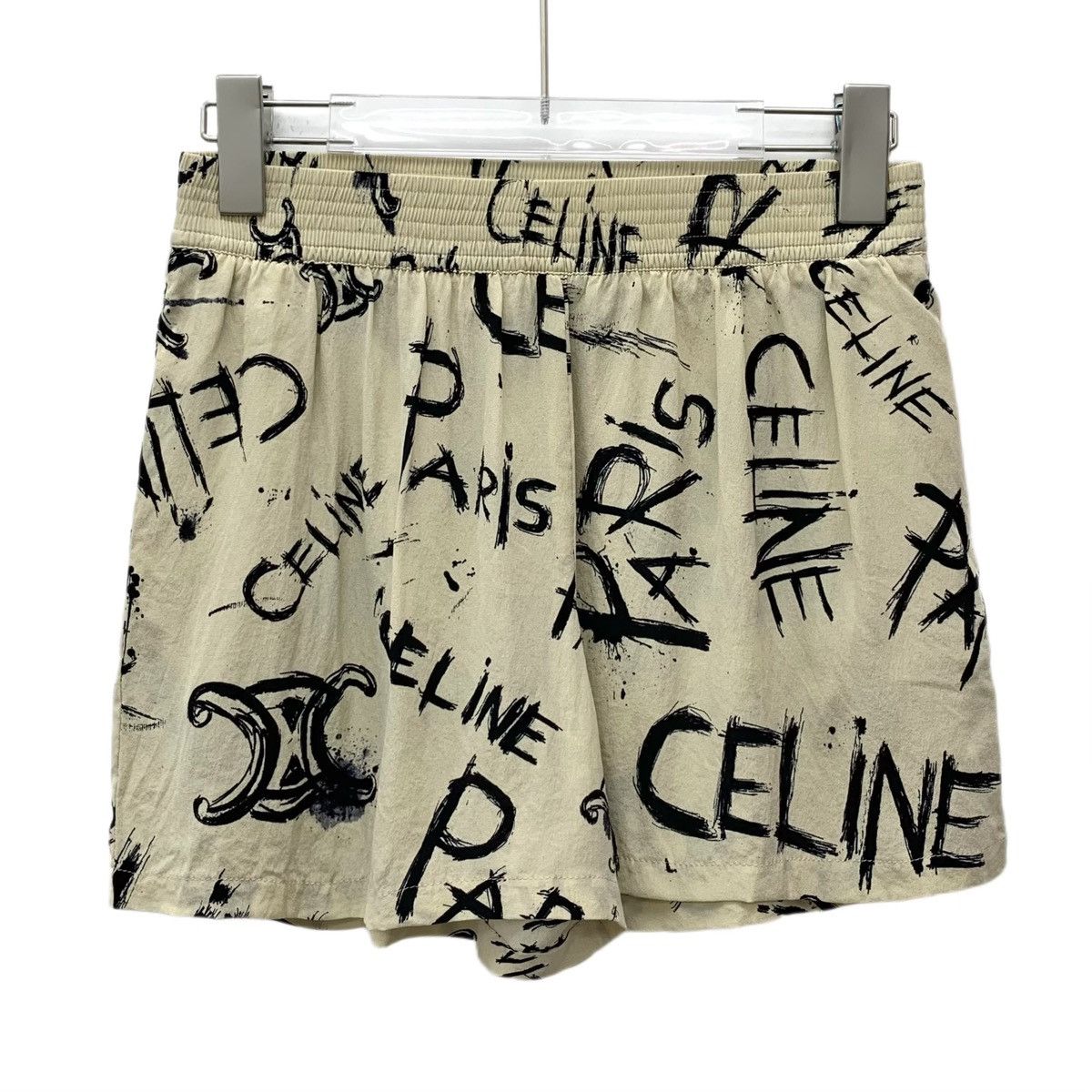 Celine Celine Graffiti Silk Elastic Waist Casual Shorts K26WX Size 25" / US 0 / IT 36 - 1 Thumbnail