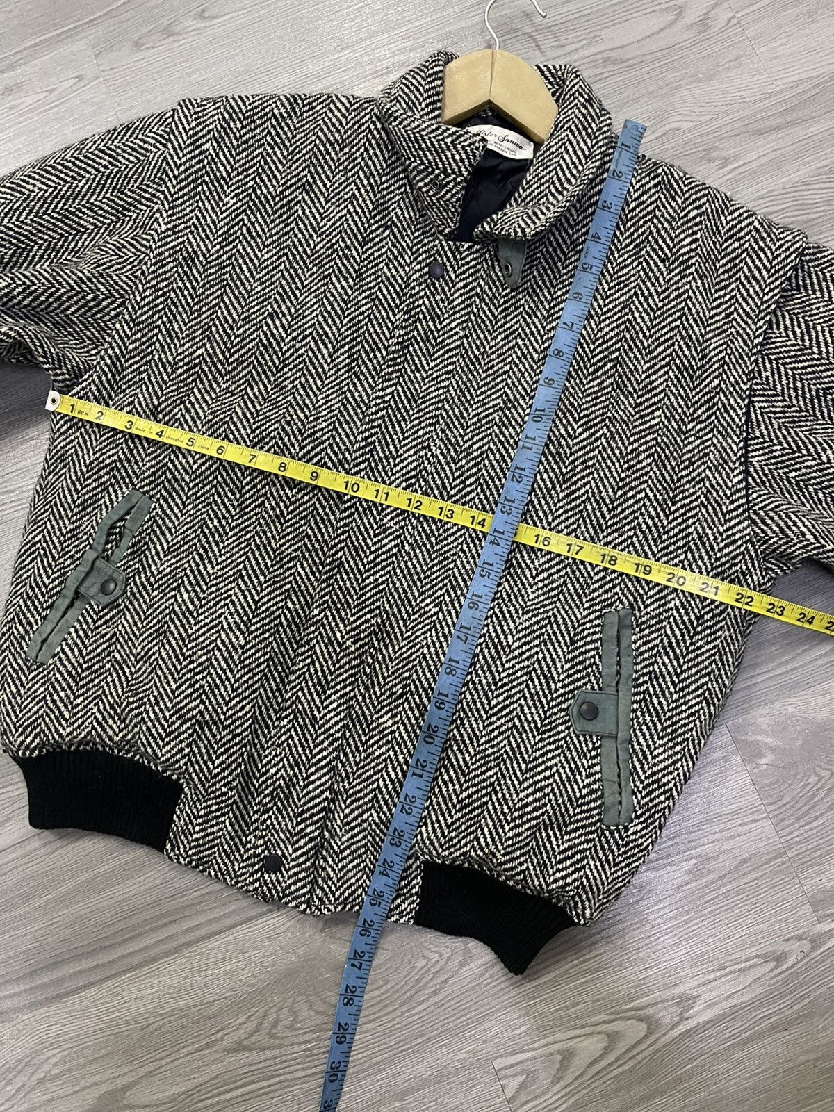 Japanese Brand Vintage Mister Sanwa Herringbone wool dannie bomber jacket Size US M / EU 48-50 / 2 - 13 Thumbnail