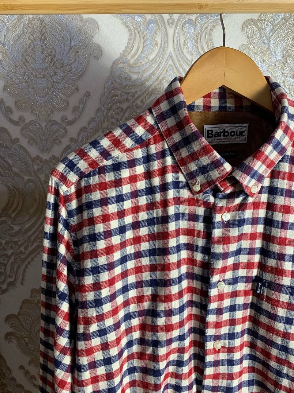 Barbour × Vintage VERY RARE BARBOUR OXFORD STAPLETION MOSS SHIRT Y2K 90s RETRO Size US L / EU 52-54 / 3 - 3 Thumbnail