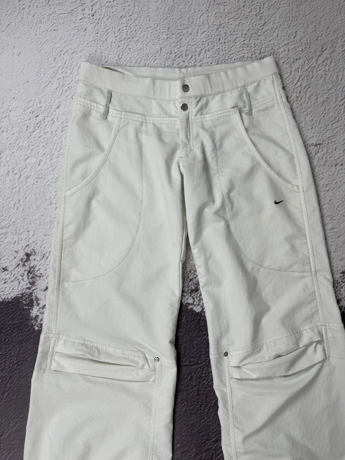 Nike Nike Vintage Y2K white wide flared track pants hype swoosh Size 30" / US 8 / IT 44 - 7 Thumbnail