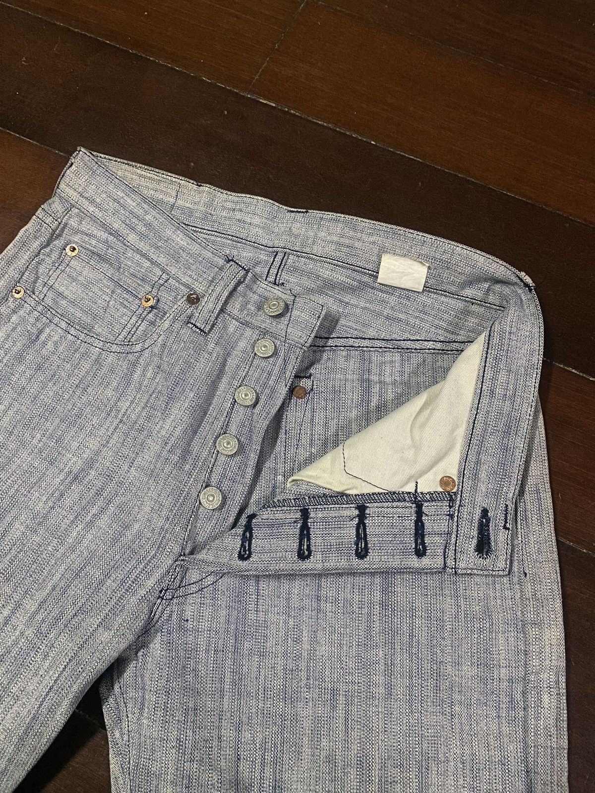 Iron Heart VTG SUGAR CANE LOT 286 WIDE LEG LIMITED HARD FABRIC Size US 30 / EU 46 - 19 Thumbnail