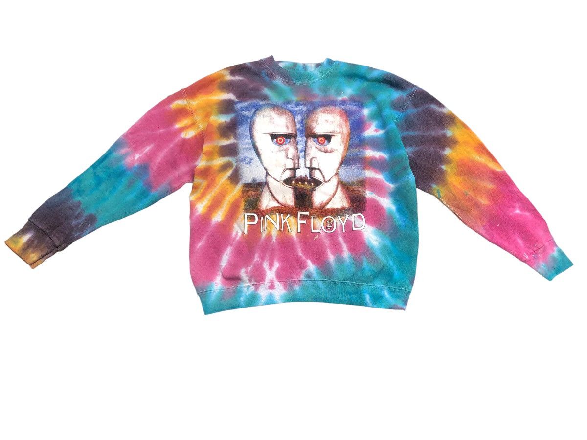 Band Tees × Pink Floyd × Vintage 🔥Vintage PINK FLOYD Tie Dye Bootleg Rock Band Sweatshirt Size US L / EU 52-54 / 3 - 1 Thumbnail