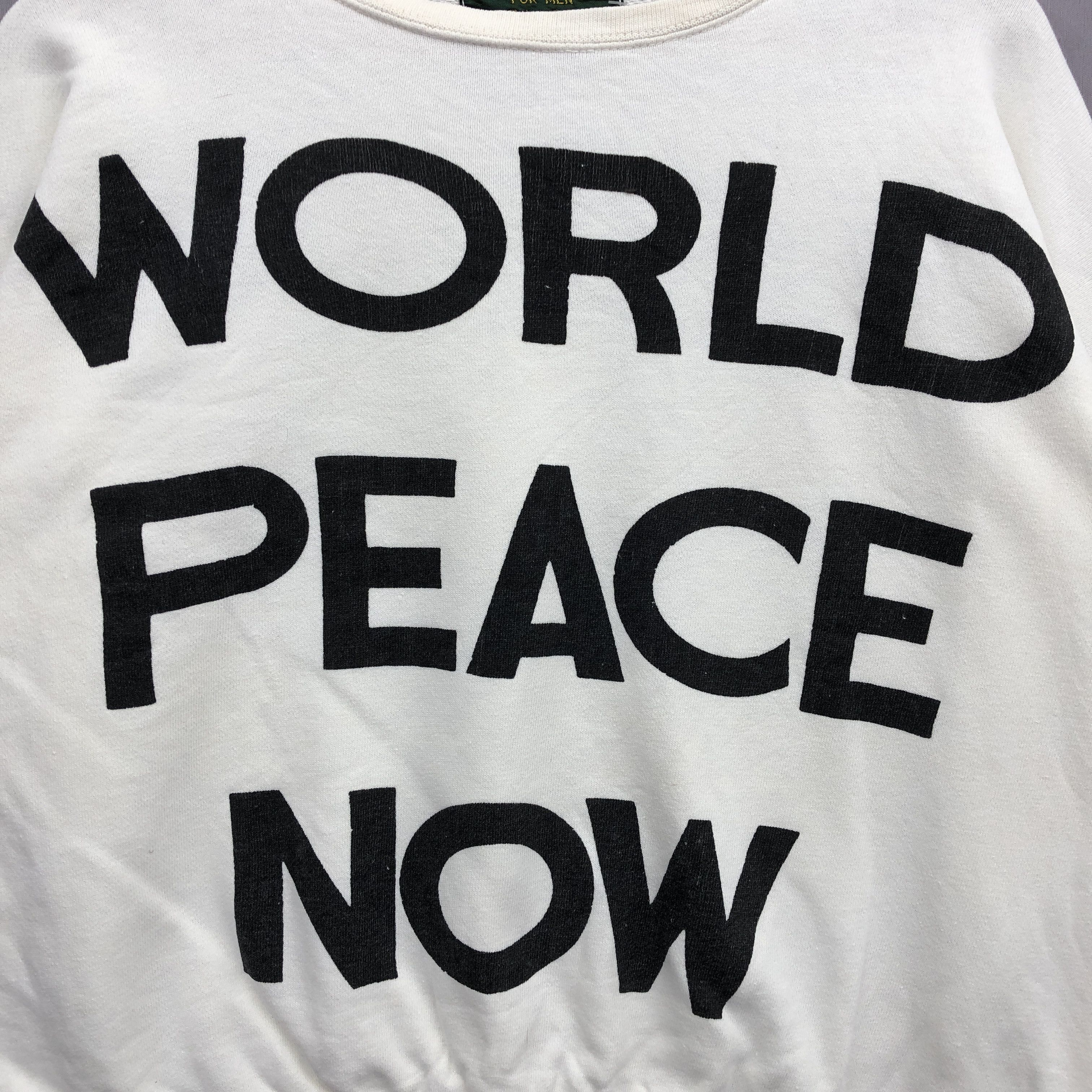 Japanese Brand Vintage 90s World Peace Now Sweater Japan Sweatshirt Jumper Size US M / EU 48-50 / 2 - 3 Thumbnail