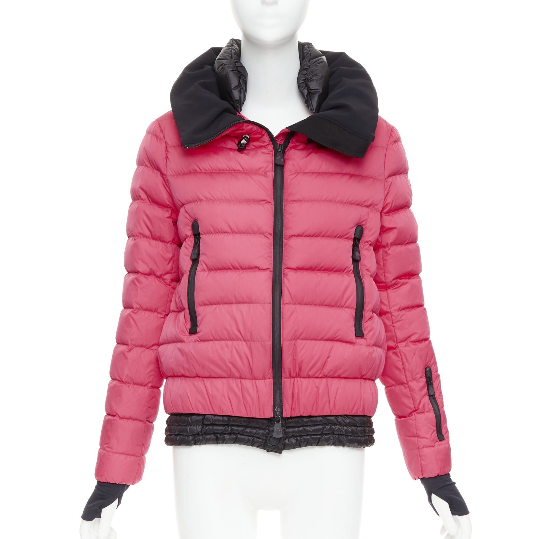 Moncler MONCLER Grenoble pink nylon black trim down filled puffer ski jacket Sz1 S Size S / US 4 / IT 40 - 1 Thumbnail