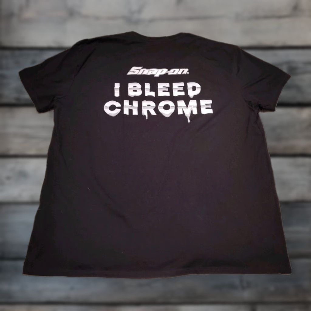 Vintage Snap On I Bleed Chrome Graphic Tee Shirt 2XL Black Mens Size US XXL / EU 58 / 5 - 1 Thumbnail