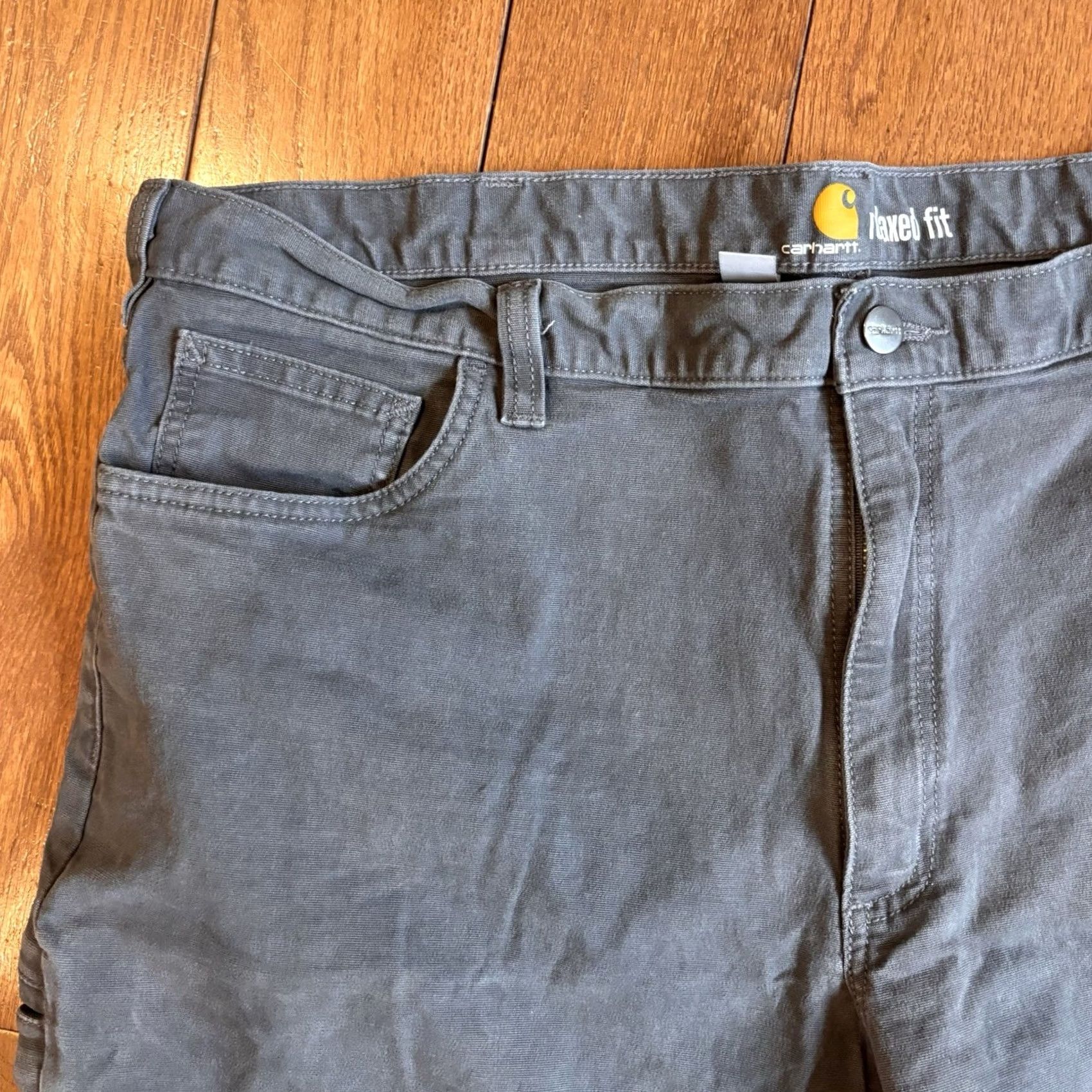 Carhartt Mens Carhartt Rugged Flex Canvas Work Pants Relaxed Fit Gray 42x32 Size US 42 / EU 58 - 7 Thumbnail