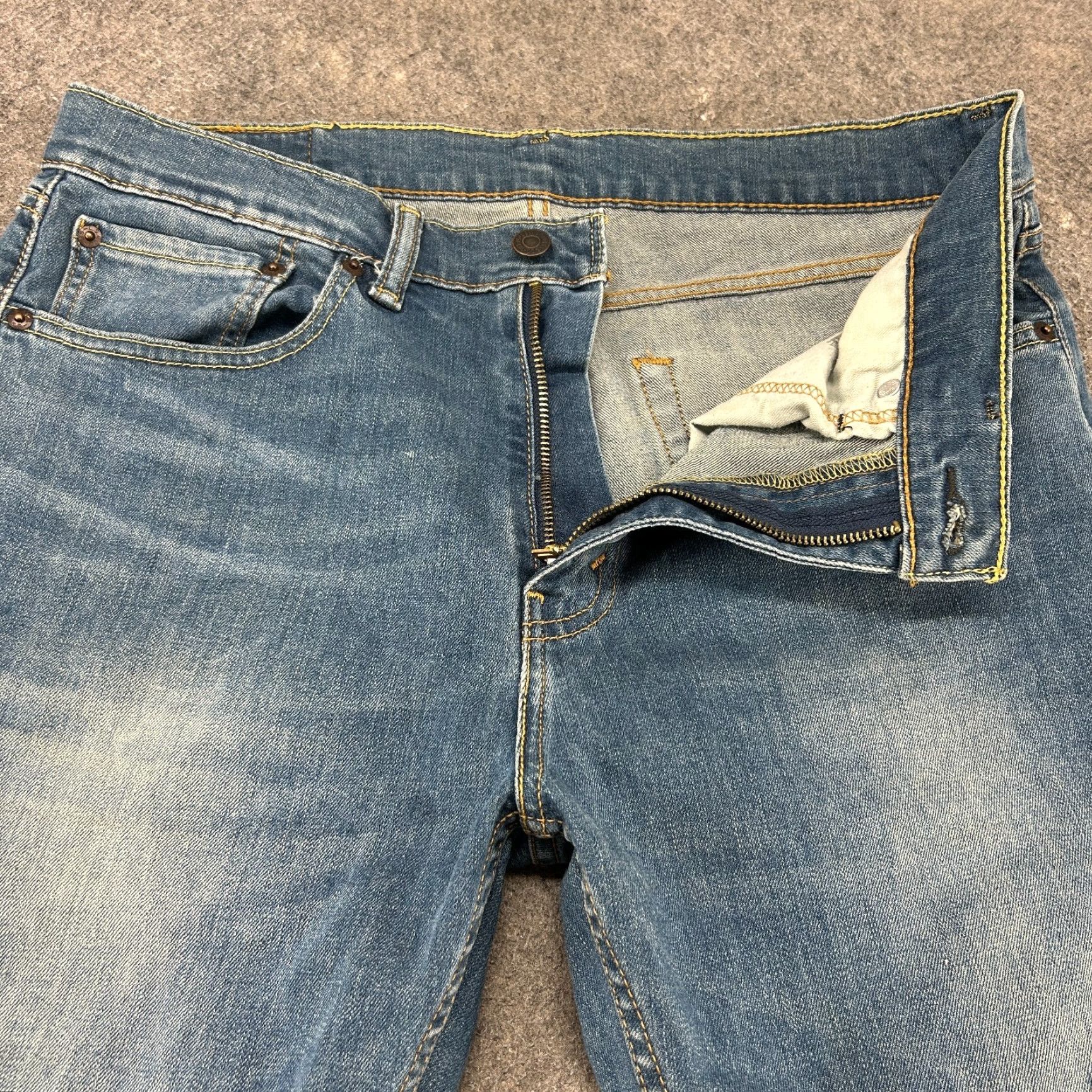 Levi's Levi's 505 Jeans Mens 32x34 Blue Regular Fit Straight Size US 32 / EU 48 - 2 Thumbnail