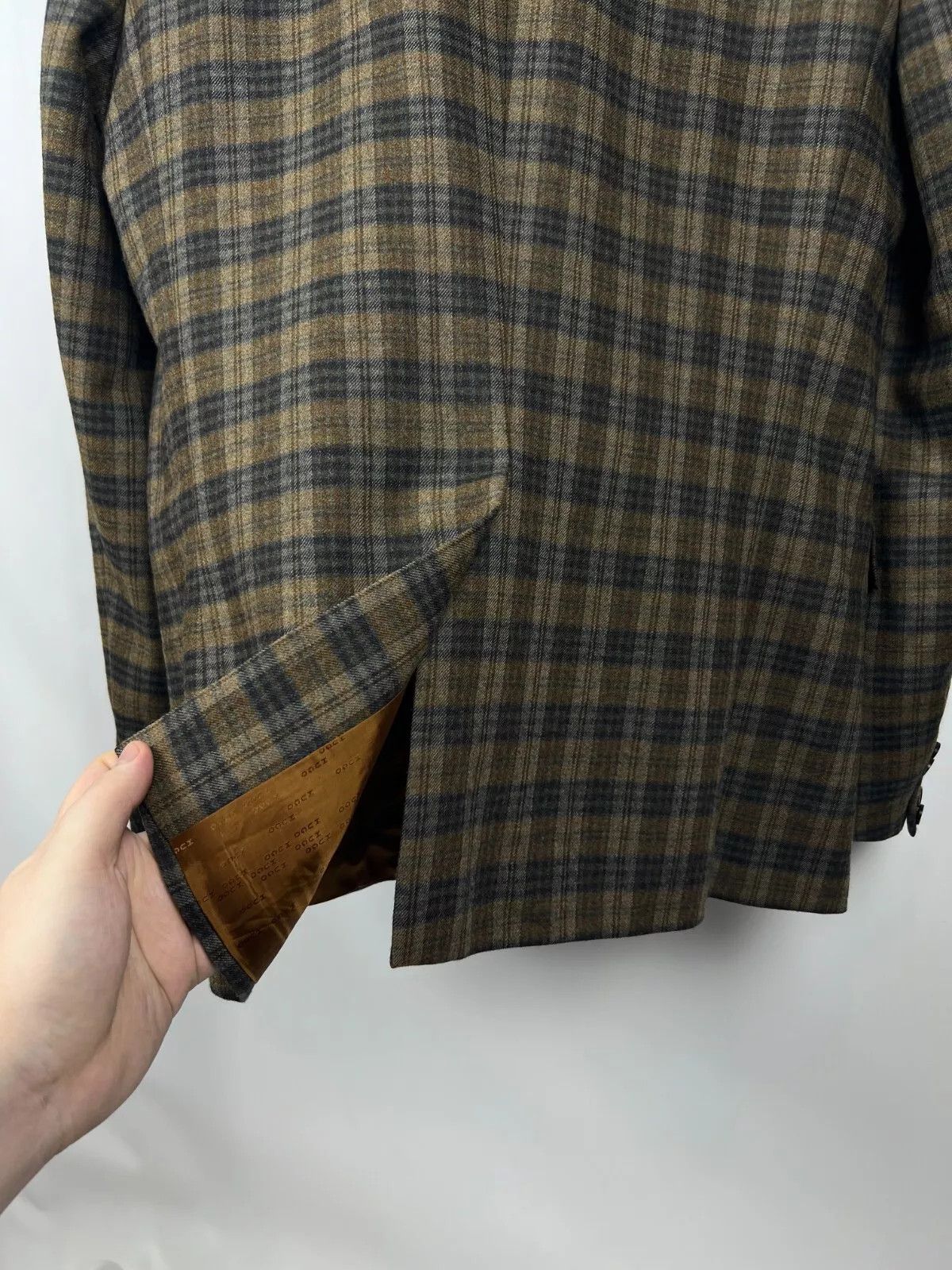 Hugo Boss Hugo Boss Brown Blue Check Wool Two Buttons Blazer Jacket Size 44R - 13 Thumbnail