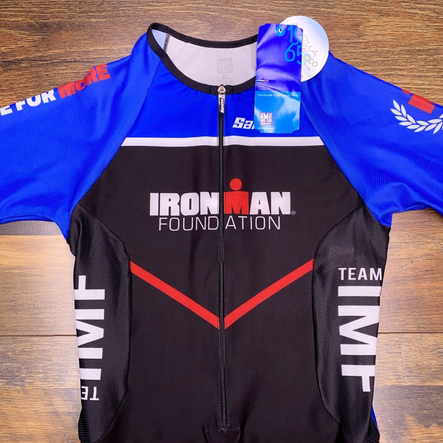 Vintage Santini Sleeved Trisuit Womens XL Blue Acqua Zero Iron Man Italy New Size ONE SIZE - 3 Thumbnail