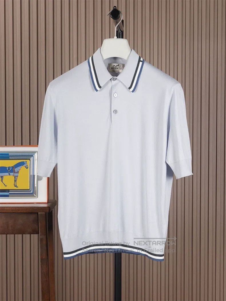 Hermes Hermes Men's Knitted Short Sleeve Polo Size US S / EU 44-46 / 1 - 1 Thumbnail