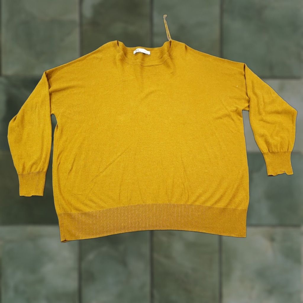 Zara Zara Womens Medium Yellow Long Sleeve Lightweight Casual Comfort Sweater Size M / US 6-8 / IT 42-44 - 1 Thumbnail