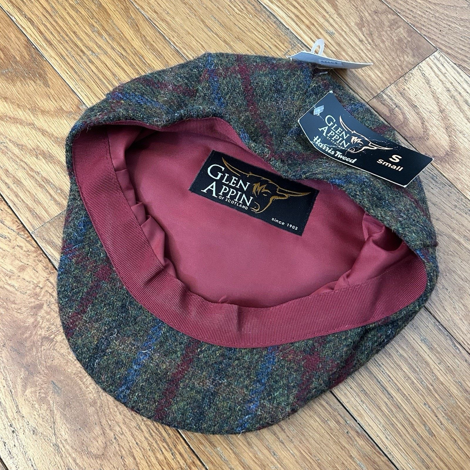 Harris Tweed NEW Glen Appin Of Scotland 100% Wool Plaid Flat Cap Hat Size ONE SIZE - 2 Thumbnail