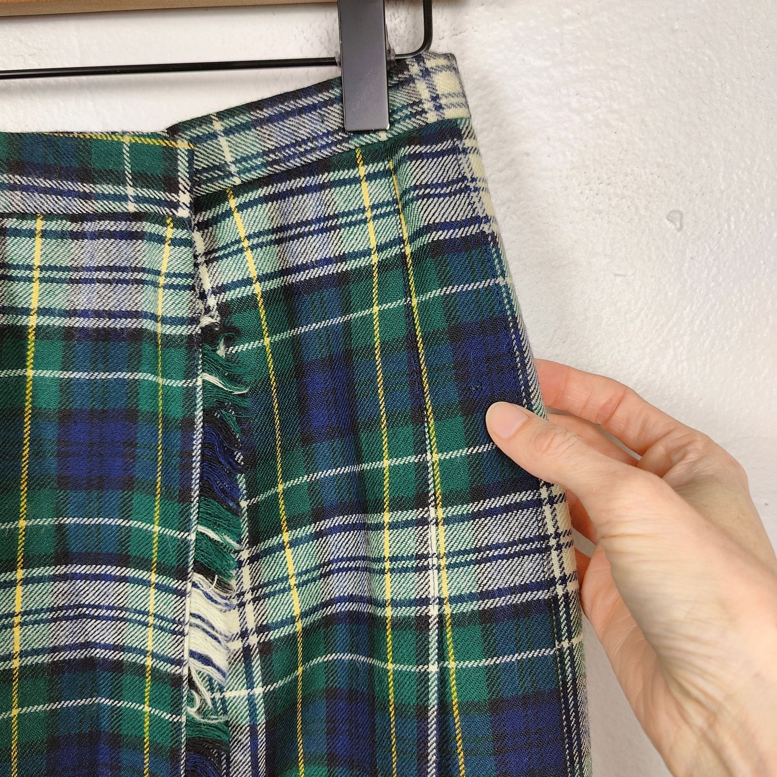 Other Vintage David Brooks Ltd Wool Skirt Womens 6 Green Blue Size 28" / US 6 / IT 42 - 3 Thumbnail