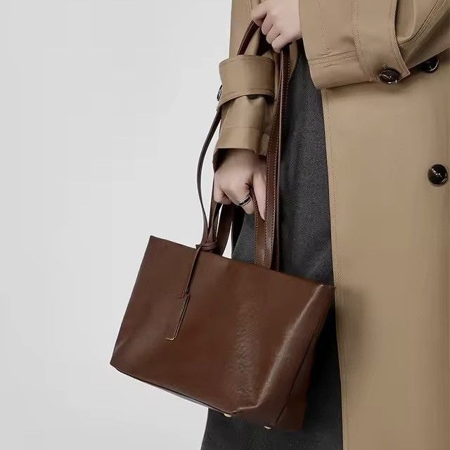 Leather Soft Leather Large Capacity Tote Bag Size ONE SIZE - 3 Thumbnail