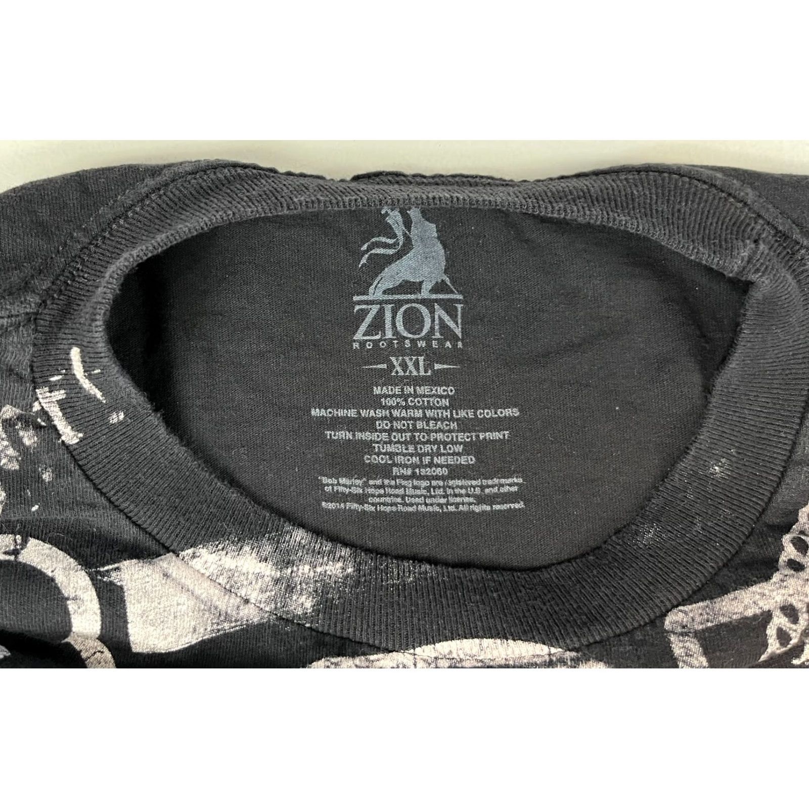 Vintage VINTAGE Zion Rootswear Bob Marley Shirts 2XL Black Graphic Print Music Mens T-Shirt Size US XXL / EU 58 / 5 - 6 Thumbnail