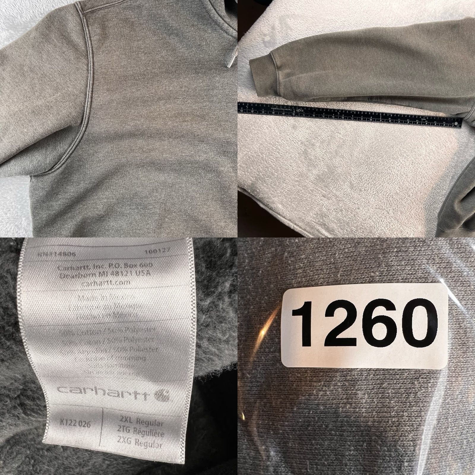Carhartt Carhartt Hoodie Mens 2XL Gray Original Fit Full Zip Hooded Workwear Reading K122026 Size US XXL / EU 58 / 5 - 8 Thumbnail